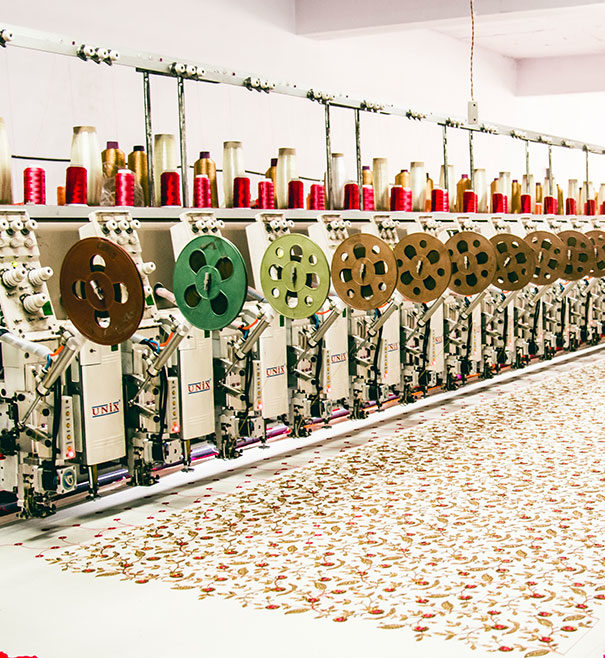 Embroidery Machine - Tulsi Fabrics India Pvt. Ltd. - Leading Exporter & Producer of Embroidery Fabrics, Weaving, Home Furnishing and Digital Marketing